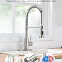 Kitchen Faucets, Brushed Nickel Kitchen Sink Faucet with Pull Down Sprayer Single Handle with Deck Plate Stainless Steel, Suitable for Farmhouse Camper Laundry Rv Bar - OWOFAN 9009SN