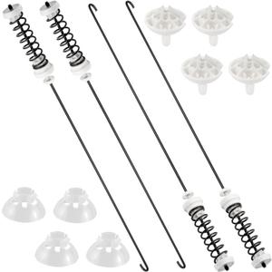 W10780048 Washer Suspension Rod Kit Updated by AMI PARTS - Compatible with Ken-more Whirl-pool Roper Washing Machine WTW4800XQ4 WTW4800XQ1 ATW4675YQ1, Includes 4 Suspension Rods and Ball Cups