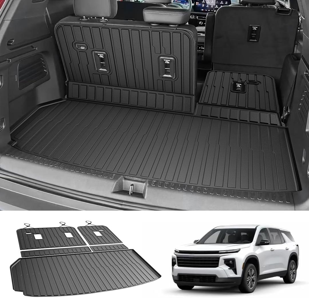 Cartist Cargo Mat & Backrest Mat Fits for Chevy Traverse 2024-2026 & GMC Acadia 2024-2026 & Buick Enclave 2025-2026 (7/8 Seats) All Weather TPE Trunk mat for Traverse/Acadia/Enclave Car Accessories