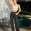 G4Free Wide Leg Dress Pants for Tall Women Flare Yoga Pants with Pockets Comfy Stretchy Lounge Casual Long Pants(Black,XXL,33")