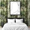 HAOKHOME Forest Peel and Stick Wallpaper Tree Wall Paper Wood Removable for Bedroom Green Contact Paper 17.3in x 9.8ft