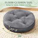 2 x 1 MIDDLE ONE Floor Pillow Set of 2, Memory Foam Meditation Cushion, Floor Cushions for Adults Sitting, Large Round Seat Cushions for Yoga, Living Room, 20x20 Inch (Round | Grey)