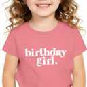 Birthday Girl Shirt Outfit Year Old Kids for Toddler 1st 2nd 3rd 4th 5th 6th 7th (Pink)