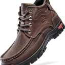 FLYLAND Men's Casual Boots Vintage Leather Ankle Dress Boot Chukka Boots Mid Top Non-Slip Driving Walking Shoes (11, Brown)