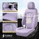 FLORICH Car Seat Covers, Leather Front Seat Cover, Purple Waterproof Seat Covers, Automotive Seat Cover 2 Pack, Luxury Universal Seat Cushion Car Seat Protector Fit for Most Cars Trucks SUVs