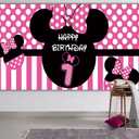 Minnie 1st Birthday Backdrop, Minnie 1st Birthday Banner Party Supplies, Minnie One Bday Decorations, First Bday Photography Background (6.6 x 3.3 ft)