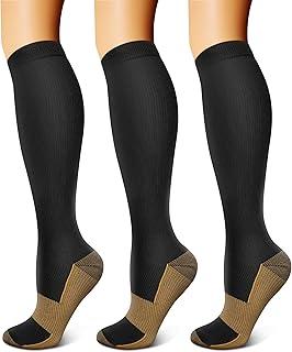 3 Pack Copper Compression Socks - Compression Socks Women & Men Circulation - Best for Medical,Running,Athletic XL