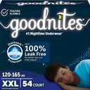Goodnites Boys' Nighttime Underwear, Size XXL (120-165 lbs), 54 Ct