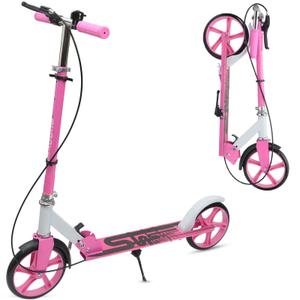 Scooters for Kids 8-12,Scooter for Teens Adults with 8-Inch Big Wheels Foldable Lightweight, 4 Adjustable Height Levels, 240 lbs Max Load Portable Scooter with Hand Brake (Pink)