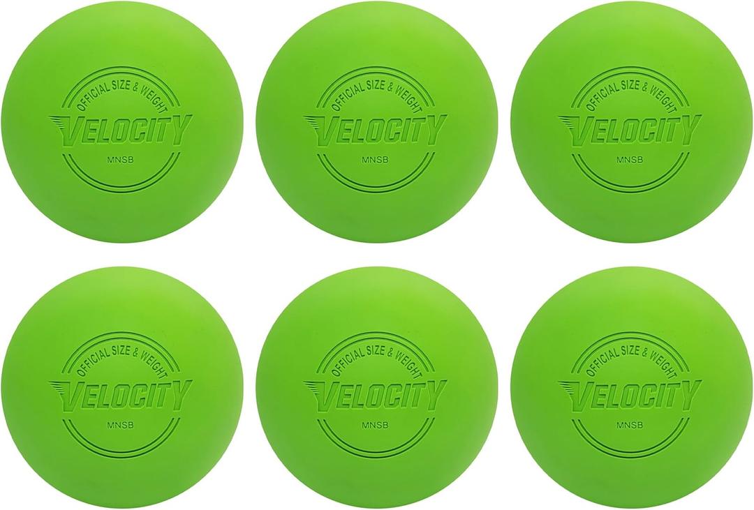 Velocity Lacrosse Balls - 1, 2, 3, 6, 12, 18, 24, 36, 60 and 120 Packs - for Practice, Official NFHS and College Approved Size (Lime Green)