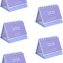 Tofficu 2026 Mini Desk Calendar 5-Pack Small Standing Flip Monthly Planner 3.66X2.95X12.79In Compact Desktop Organizer with Thick Paper for Home and Office
