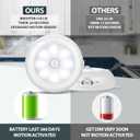 Alivation Motion Sensor Light Indoor, LED Closet Light Battery Operated, Night Light Under Cabinet Lighting, 3 AA Battery Powered, Puck Lights for Wall, Stair, Dimmable (6 Pack)