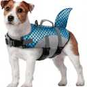 Kuoser Dog Life Jacket with Shark Fin, Ripstop Durable, Blue XS | High Float 600D Oxford Ripstop for Durability, Shark Fin Design Visible & Cute, Pet Life Vest for Swimming, Boating, Beach