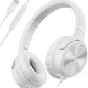 USB C Headphones Wired, Over Ear USB C Wired Headphones with Microphone, Volume Control, HD Stereo Sound, Foldable USB Type C Headphone for Adult/Teens/Laptop/Computer/iPhone 15/16/17, White