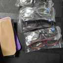 Reading Glasses Blue Light Blocking, Computer Glasses for Women Men, Fashion Square Eyeglasses 5 Pairs (Black + Leopard + Pink + Purple + Clear, +2.5)