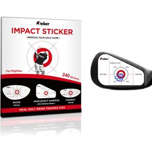 Golf Impact Tape - High-Resolution Strike Stickers for Iron, Wood & Fairway Clubs, Non-Residue, Swing Training Aid Impact Labels (Righties- 240pcs (Iron 8x30))
