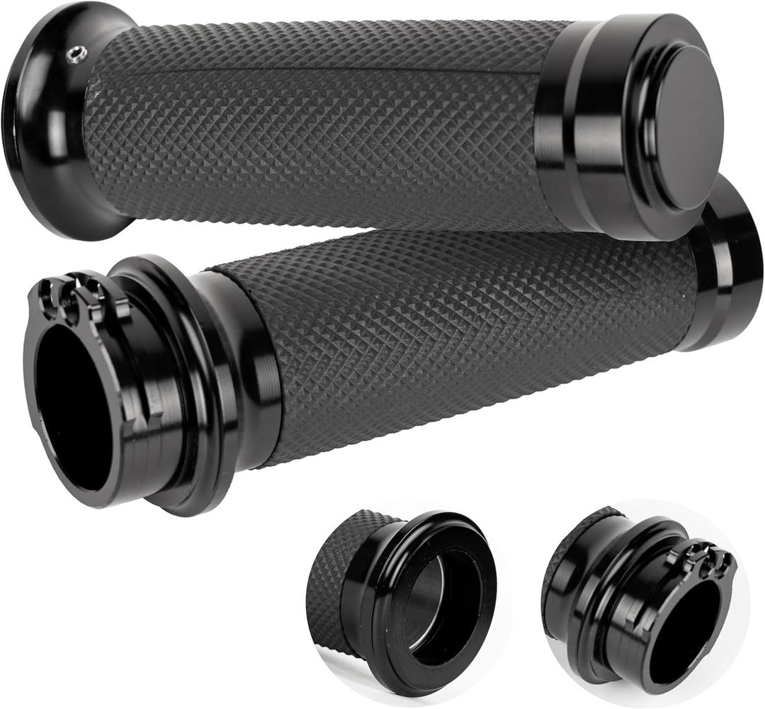 BlueStars 1"/25mm Hand Grips Handlebars - Compatible with Harley Sportster 883 1200 Honda Yamaha Suzuki Kawasaki Cruiser Motorcycle Bobber Chopper - Nonslip Comfortable Durable