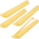 4 Pcs 18.7 Inch Creamy Yellow Acrylic Mahjong Tile Racks with Pushers for Game Night American Mahjong Racks Tile Set for Mah Jong Lovers and Beginners
