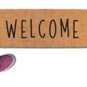 Welcome Front Door Mat 50x15 Inch, Oversized Extra Large Welcome Mat for Covered Outdoor Area, Double Door Long Door Mat (1'3" x 4'2" (Rectangular)