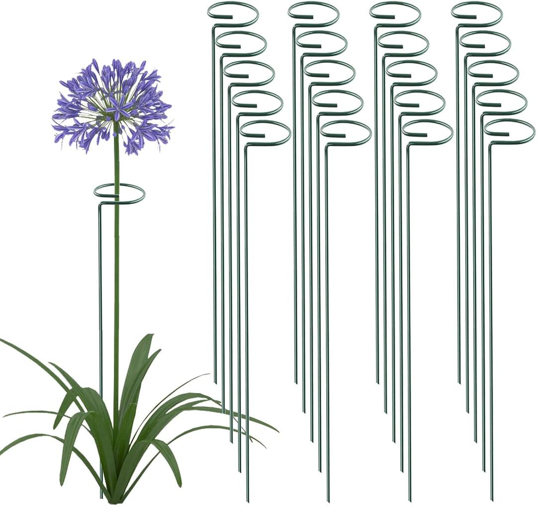 Thealyn 36 Inch 20 Packs Plant Support Stake Garden Single stemmed Plant Support Hoops Plant Prop for Flowers Orchid Tomatoes Peony Lily Rose Gladiolus (36 inch)