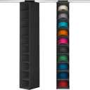 Lifewit 10 Compartments Hat Organizer for Baseball Caps, 1 Pack Hat Rack Hanging Storage organizer, Non-Woven Fabric Display Shelf Holds Up to 40 Hats, Cap Holder Hanger for Closet, Bedroom, Black