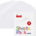 ANT Permanent Vinyl Sheets, Ivory White 12" x 12" 15 Sheets Self Adhesive for Cutting Machine, Permanent Outdoor Vinyl for Party Decoration, Sticker, DIY Mug, Car Decal (15, Ivory White)