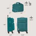 U.S. Traveler Rio Lightweight Softside Rolling Carry-on Suitcase, 4-Wheel Set, Teal, 22"/14"