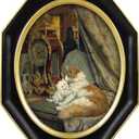 SIMON'S SHOP Picture Frames 8x10 for Wall and Tabletop, Black Octagon Frame with 8x10 Oval Photo Opening, Vintage Traditional Home Room Decor