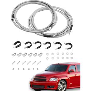 Fuel Line Kit, Compatible with 2003-2011 Chevy HHR/Chevrolet Cobalt/Pontiac G4 G5/Saturn Ion, 2.2 2.4 L, Complete Repair Lines, Quick Fix, Stainless Steel Braided Hose Gas Line Set, QFF0015SS, 819-811