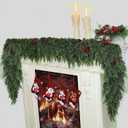 12 FT (2 * 6FT) Realistic Artificial Cedar Pine Garland - Thick Lush Full Faux Greenery Garland for Fireplace Mantle, Indoor Outdoor Christmas Holiday Home Party Decorations