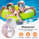 Waterproof Bracelet Compatible with AirTag for Kids (2 Pack), Protective Case GPS Tracker Holder for Child with Full Coverage Hidden Design, Soft Silicone Anti-Lost Wristband Cover for Toddler PWWP (Pind White+White Light Purple)