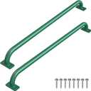 SELEWAEW 42" Green Playground Ladder Handle, Heavy-Duty Metal Playset Safety Handles, Outdoor Kids Grab Bars for Swing Sets, Treehouse, Jungle Gym, Rock Climbing Wall, Playhouse Ladder (2 Pack)