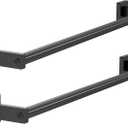 MKO Towel Bar for Bathroom, 24" Hand Towel Holder Rod with Metal, Black Towel Racks for Bathroom Hanger Wall Mounted for Home Essentials, 2 Pack