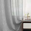 TERLYTEX Extra Long Silver Sheer Curtains 120 Inches Long, 2 Panels Metallic Silver Foil Sparkle Shimmer Curtains for Living Room, Rod Pocket Light Filtering Glitter Curtain Drapes, 52 x 120 Inch