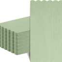 NatNarr 60 Pcs Sage Green Napkins, 2 Ply Disposable Scalloped Guest Towels for Bathroom Sage Green Decorative Dinner Party Napkins for Birthday, Wedding, Baby Shower