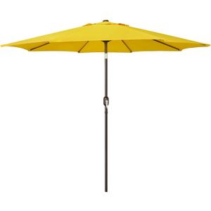 Blissun 9' Outdoor Patio Umbrella, Outdoor Table Umbrella, Yard Umbrella, Market Umbrella with 8 Sturdy Ribs, Push Button Tilt and Crank (Yellow)