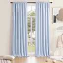 DONREN Extra Long 96 inches Length Curtains for Patio Door - Light Blue Room Darkening Thermal Insulated Curtain Panels (2 Pieces,52 inches Wide)