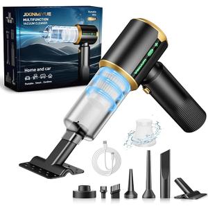 JIXINMIYUE Cordless Car Vacuum Cleaner: Handheld Vacuum with 16000Pa Strong Suction, Brushless Motor & HEPA Filter, 7in1 Cleaning Kit, TypeC Charging for Home Office Car Pet