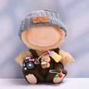 Doll Clothes, 3-Piece Cute Style Set for 5.91"-6.69" Dolls, Premium Doll Outfit with Accessories, Brown Romper + Gray Hat + Small Camera, Just Clothes