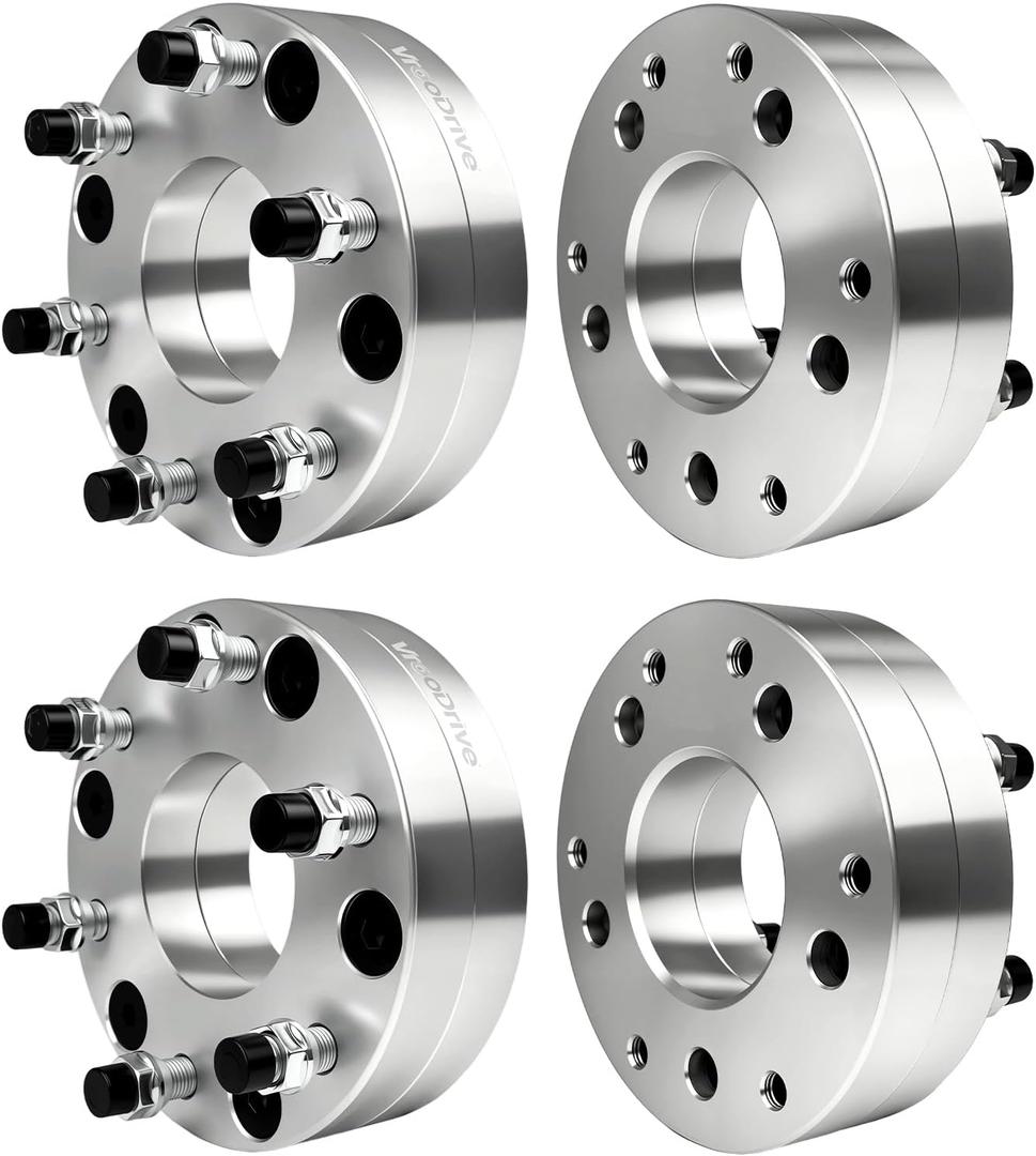 2 x 5x5 to 6x5.5 2" Wheel Spacers For Chevrolet For Dodge For GMC | Forged Spacers with 5 Lug 78.1mm 14x1.5 Studs | Silver Wheel Spacers Adapters 4PC