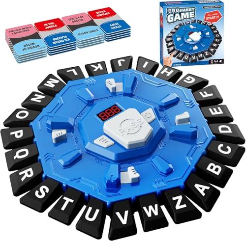 Humzo Word Game Family Board Games with Display Timer and 2 Modes, The Fast-Paced 24 Letters Pressing Games, Learning Word Game for Kids & Adults, 2-8 Players, 15-20 Minute Play Time