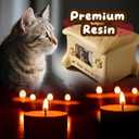 pet urns for Cats - cat urns for Ashes with Photo Display and Golden paw Prints, 7.48l x 5.51w x 4.33h, cat urns for Ashes