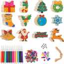 60pcs DIY Wooden Christmas Ornaments, Unfinished Wood Xmas Decorations Paintable Christmas Tree Ornaments for Christmas DIY Crafts