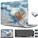 CISSOOK Compatible with MacBook Air 13.6 inch Case 2026 2025 2024 2022 Release M5 A3449 M4 A3240 M3 A3113 M2 A2681, Plastic Hard Shell Protective Case with Keyboard Cover Screen Protector, Beach&Shell