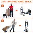 3-in-1 Folding Hand Truck, 500 lb Heavy Duty Steel Dolly
Convertible Hand Truck Dolly with Telescoping Handle, Rubber Wheels, Foldable for Boxes, Luggage, Appliances & Warehouse