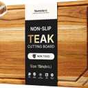 15'' Teak Wood Cutting Board for Kitchen Non Slip Over Sink Charcuterie Board Serving Heavy Duty Non Toxic Wooden Chopping Board Thick Haus Organic Edge Grain Wood Long-Lasting Use