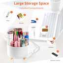 Desk Pencil Pen Holder, 5 Slots 360Degree Rotating Pen Organizers for Desk, Desktop Storage Stationery Supplies Organizer, Cute Pencil Cup Pot for Office, School, Home, Art Supply, White