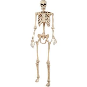 Crazy Bonez Pose-N-Stay Halloween Skeleton, 6 FT  Life-Size, Realistic, Fully Poseable Indoor & Outdoor Decoration, Durable Weather-Resistant Spooky Prop for Yard, Porch, Haunted House