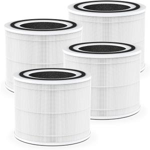 4-pack 240 Replacement Filter Compatible with Puro 240 Air Purifier, 3-in-1 True HEPA Filter with Activated Carbon, Filters 99.9% of Pollen, Dust, Pet Dander, Smoke, Odors