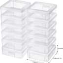 Small Plastic Storage Containers Clear Arts & Crafts Storage Boxes & Organizers Stackable Small Containers With Lids For Organizin (Set 1)